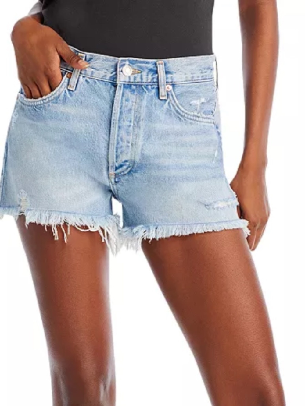 AGOLDE Parker Cutoff Shorts | Size 27 | Light Wash Distressed